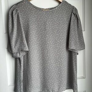 Ann Taylor Gray Patterned Blouse